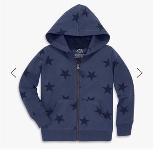 Primary Blue Star Zipper Hooded Sweatshirt 18-24 mo